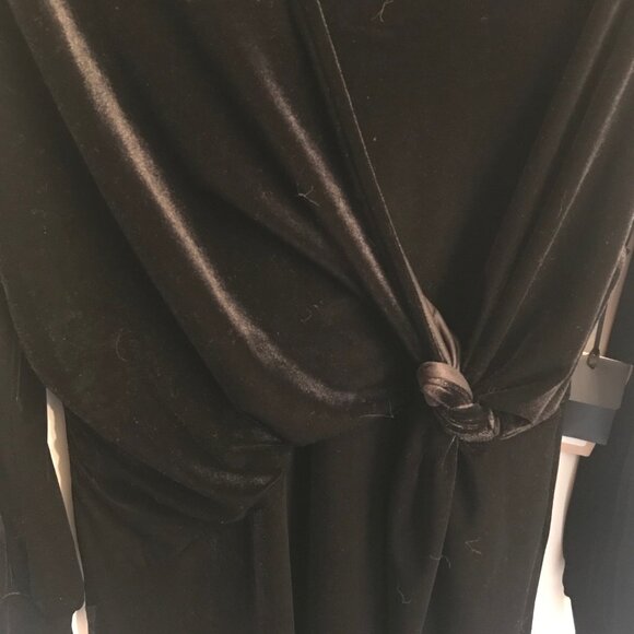 Halogen Stretch Velvet Faux Wrap Dress L NWT - Picture 9 of 10
